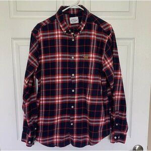 Simply Southern Shirt Mens XLarge Red Blue Plaid Long Sleeve Flannel Button Down
